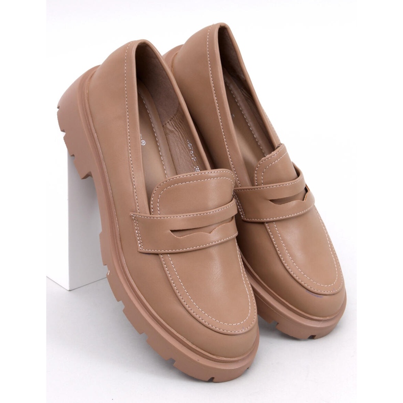 Andral Mocasines plataforma caqui beige 1