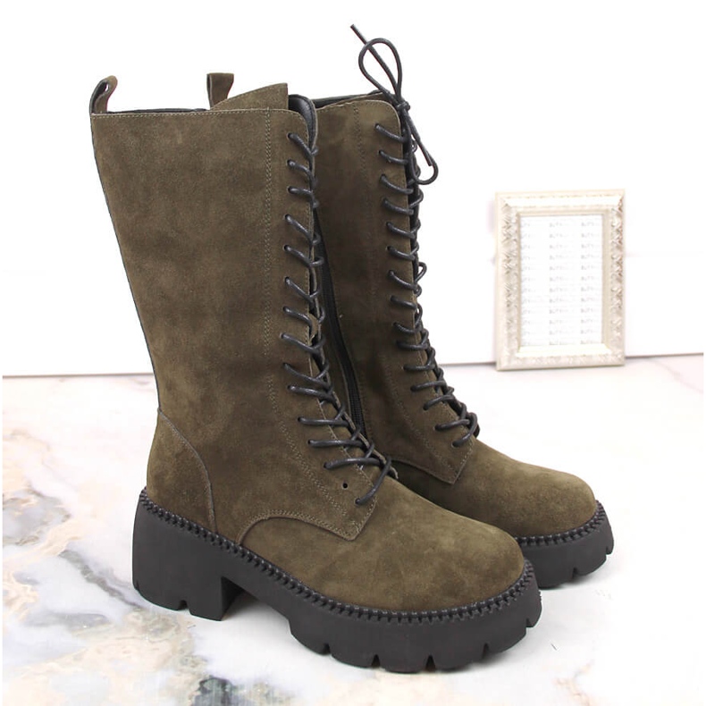 Botas cortas de piel para mujer, con aislamiento caqui T.Sokolski Gs Z23-197 verde 1