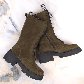 Botas cortas de piel para mujer, con aislamiento caqui T.Sokolski Gs Z23-197 verde 2