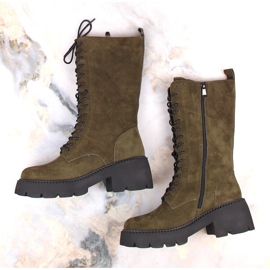 Botas cortas de piel para mujer, con aislamiento caqui T.Sokolski Gs Z23-197 verde 3