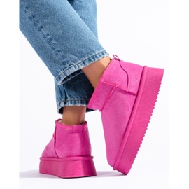 Botas de nieve bajas mujer Shelovet fucsia rosado 1