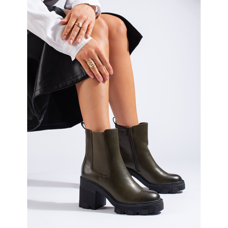Botas Chelsea de mujer Shelovet caqui verde 1