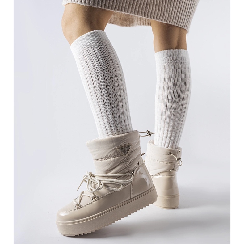 Botas de nieve aislantes beige con elástico Oslavia 1