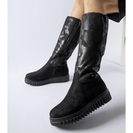 Botas Piazzolla de ante ecológico de camuflaje con aislamiento negro 1