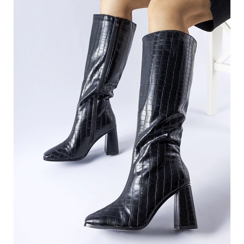 Botas de tacón alto con aislamiento negras de Ferruccio negro 1 Botas de tacón alto con aislamiento negras de Ferruccio negro 1