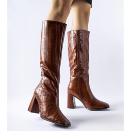 Botas de tacón alto con aislamiento marrón de Ferruccio 1