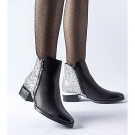 Botines negros con espalda brillante Olindo 1 Botines negros con espalda brillante Olindo 1