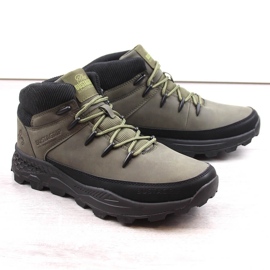 Bustagrip Zapatos trekking altos de piel para hombre, verde 2