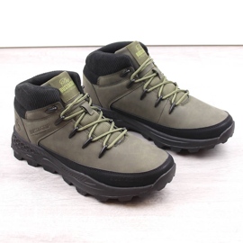 Bustagrip Zapatos trekking altos de piel para hombre, verde 3