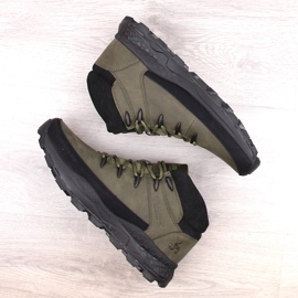Bustagrip Zapatos trekking altos de piel para hombre, verde 4