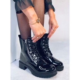 Botines con cordones pintados Dendy Negro 5