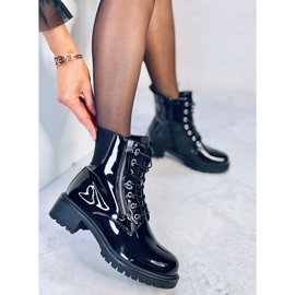 Botines con cordones pintados Dendy Negro 4