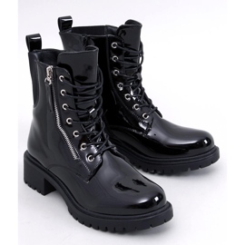 Botines con cordones pintados Dendy Negro 1