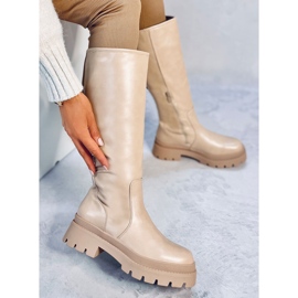 Botas Dillard Beige con suela gruesa. 5