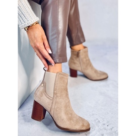 Botín clásico tacón Rosey Khaki beige 3