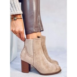 Botín clásico tacón Rosey Khaki beige 2
