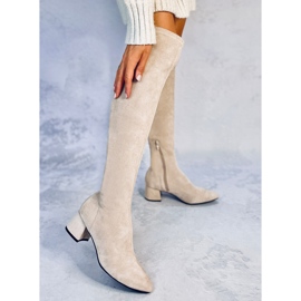 Diondre Mosqueteros de tacón bajo beige 3