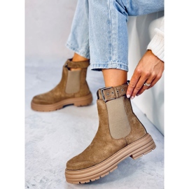 Botas Chelsea de mujer Carls Caqui marrón 4