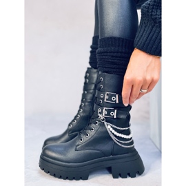 Botas bovver negras con cadenas Glance negro 2