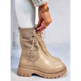 Willet Botines tipo calcetín caqui beige 2