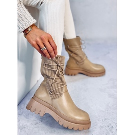 Willet Botines tipo calcetín caqui beige 3