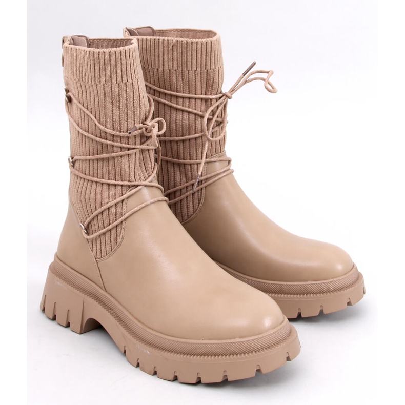 Willet Botines tipo calcetín caqui beige 1