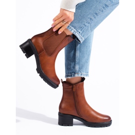 SHELOVET Botas Chelsea de mujer marrones marrón 2