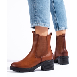 SHELOVET Botas Chelsea de mujer marrones marrón 3