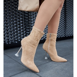 Botines de tacón alto beige oscuro de Ferguson 2