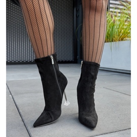 Botines Ferguson negros con tacón decorativo. 2