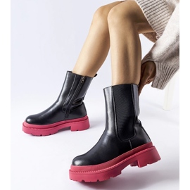 Botines negros con suela Garden rosa 1