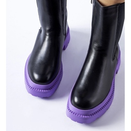 Botines negros con suela Garden violeta 1