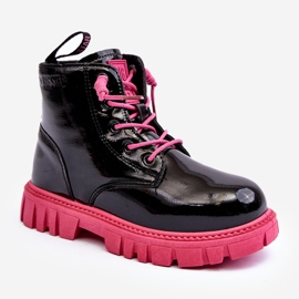 Botas Infantiles Charol Aislante Big Star MM374148 Negro y Rosa 7