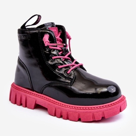 Botas Infantiles Charol Aislante Big Star MM374148 Negro y Rosa 1
