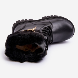 Botines infantiles calentitos de piel con cadena, Negro Cadia 4