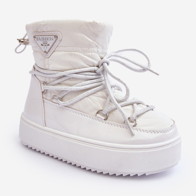Botas de Nieve con Cordones y Aislamiento Infantil Blanco Colina 1
