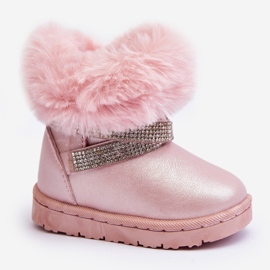 Botas De Nieve Infantil Hollee Rosa Con Circonitas rosado 5