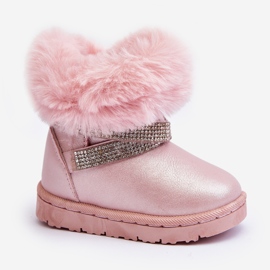 Botas De Nieve Infantil Hollee Rosa Con Circonitas 1