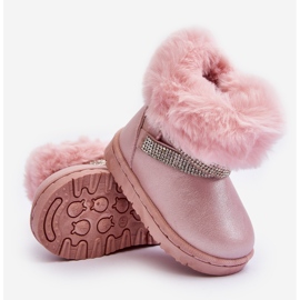 Botas De Nieve Infantil Hollee Rosa Con Circonitas rosado 3