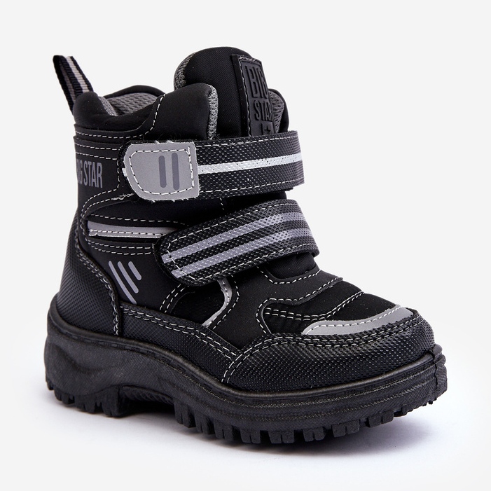 Botas de Nieve Infantiles con Velcro Aislantes Negro Big Star MM374129 1