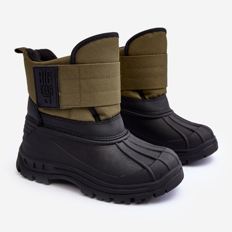 Botas de nieve para niños con aislamiento de velcro Kaki Big Star MM374123 verde 1