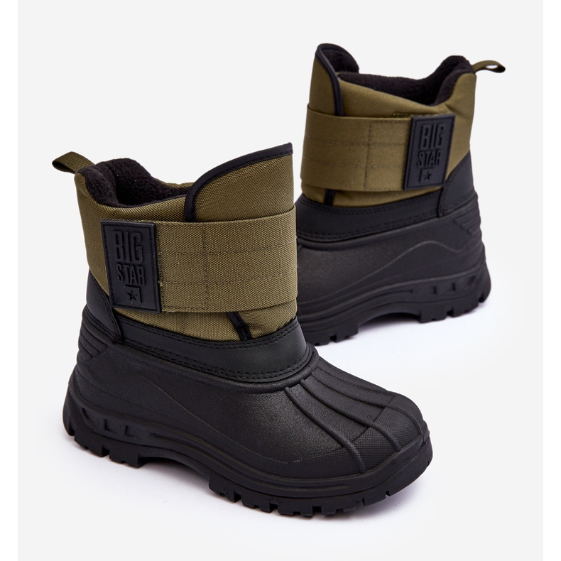 Botas de nieve para niños con aislamiento de velcro Kaki Big Star MM374123 verde 2