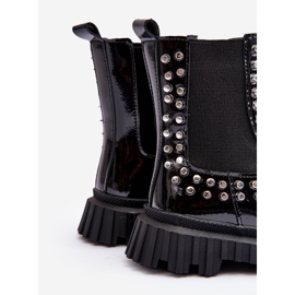 Botas Chelsea de charol para niña decoradas con pedrería Adelie negra negro 7