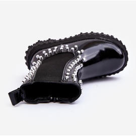 Botas Chelsea de charol para niña decoradas con pedrería Adelie negra negro 8