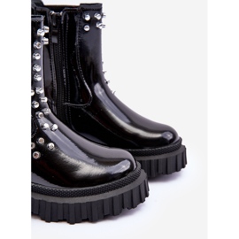 Botas Chelsea de charol para niña decoradas con pedrería Adelie negra negro 9