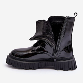 FR1 Botas de niña lacadas y aislantes, Negro Rilina 2