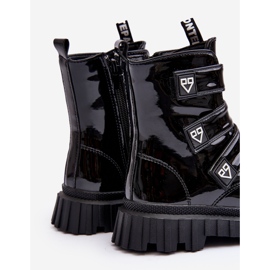 FR1 Botas de niña lacadas y aislantes, Negro Rilina 9