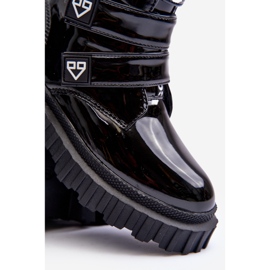FR1 Botas de niña lacadas y aislantes, Negro Rilina 1