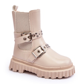 Botines con cremallera en beige para niña Adeneia 9