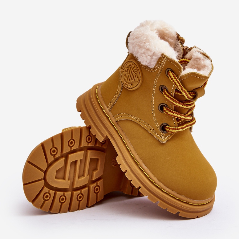 Botas Infantiles Trappers Camel Marialee Cremallera con Piel de Oveja marrón 1